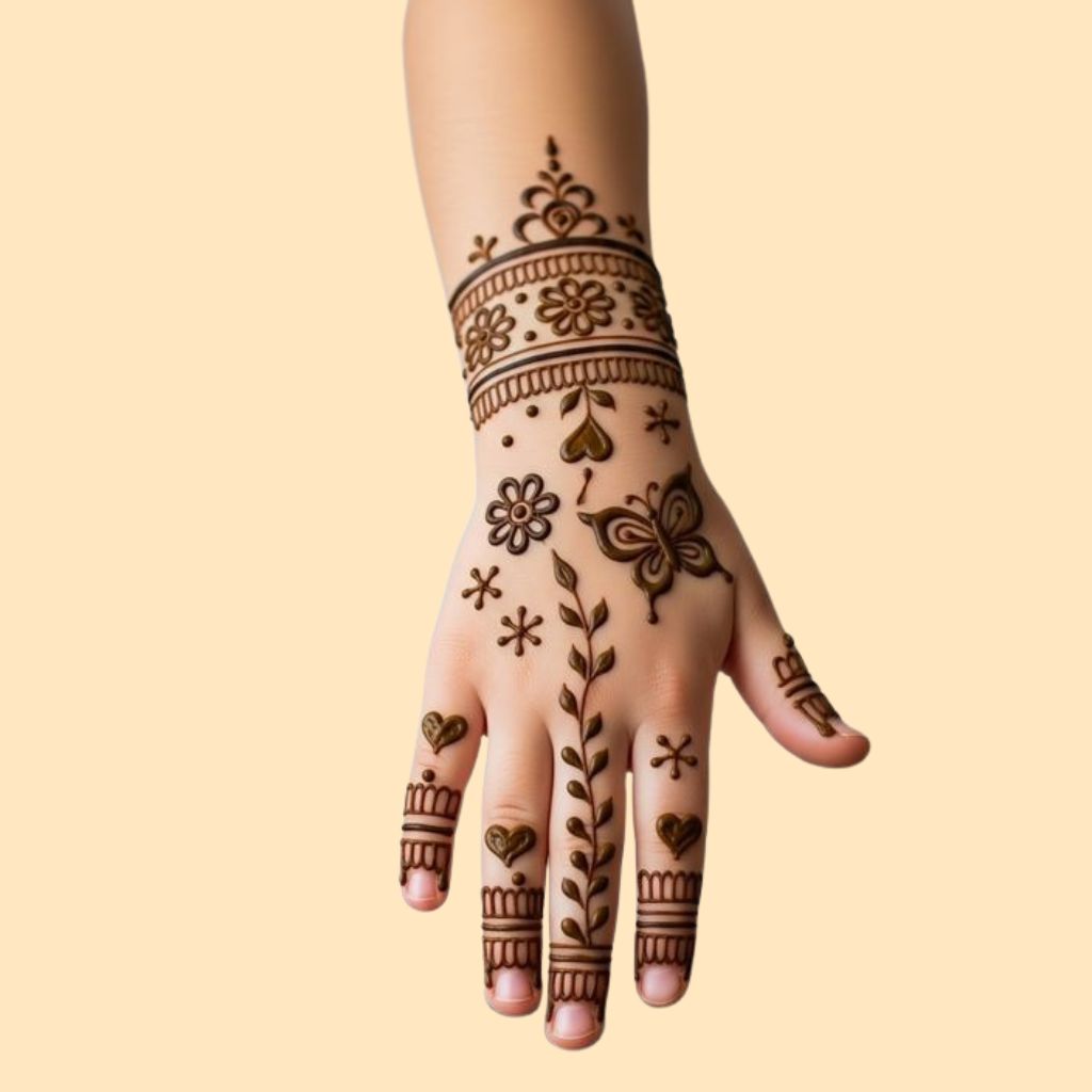 Cute mehndi design for kids