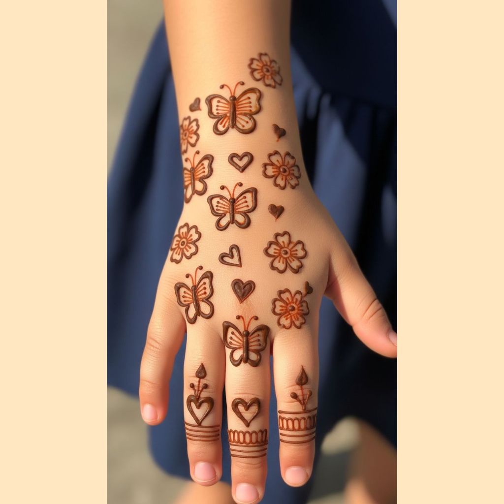 Cute mehndi design for kids