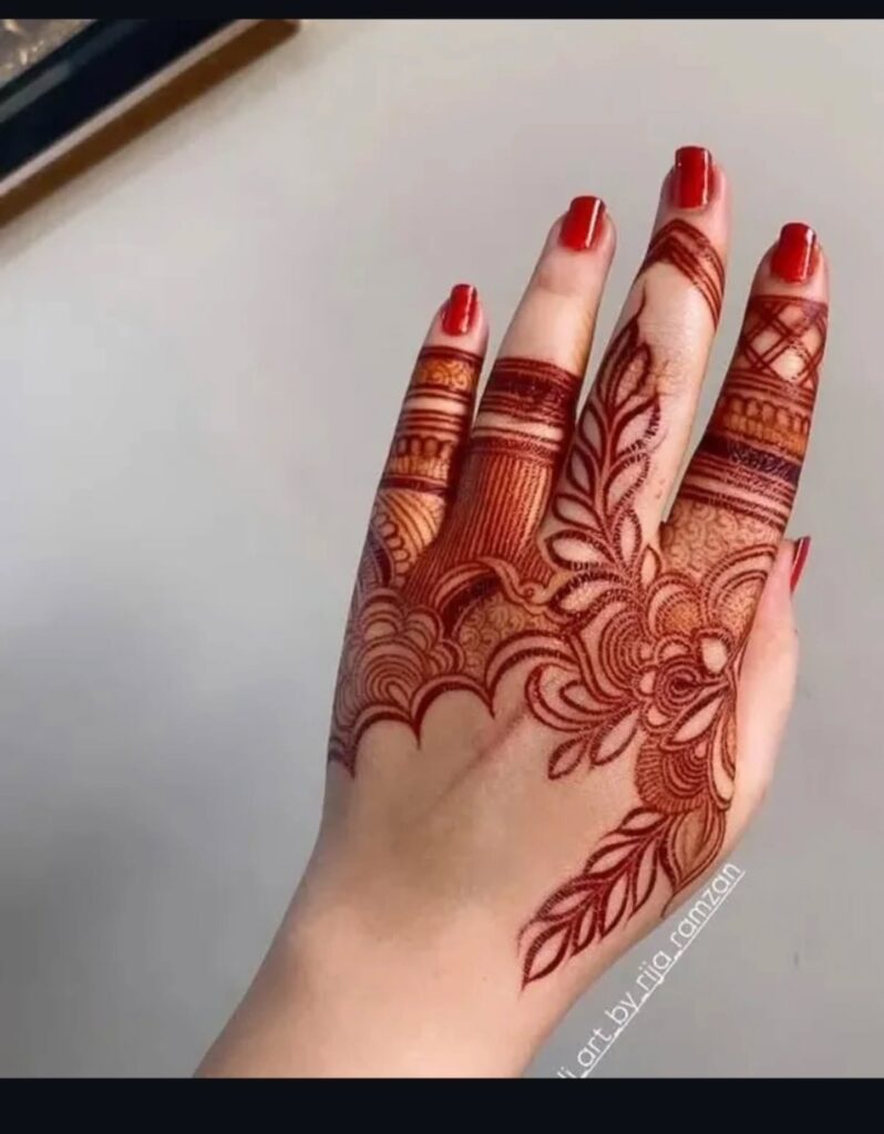 पीछे हाथ की मेहंदी डिजाइन फोटो