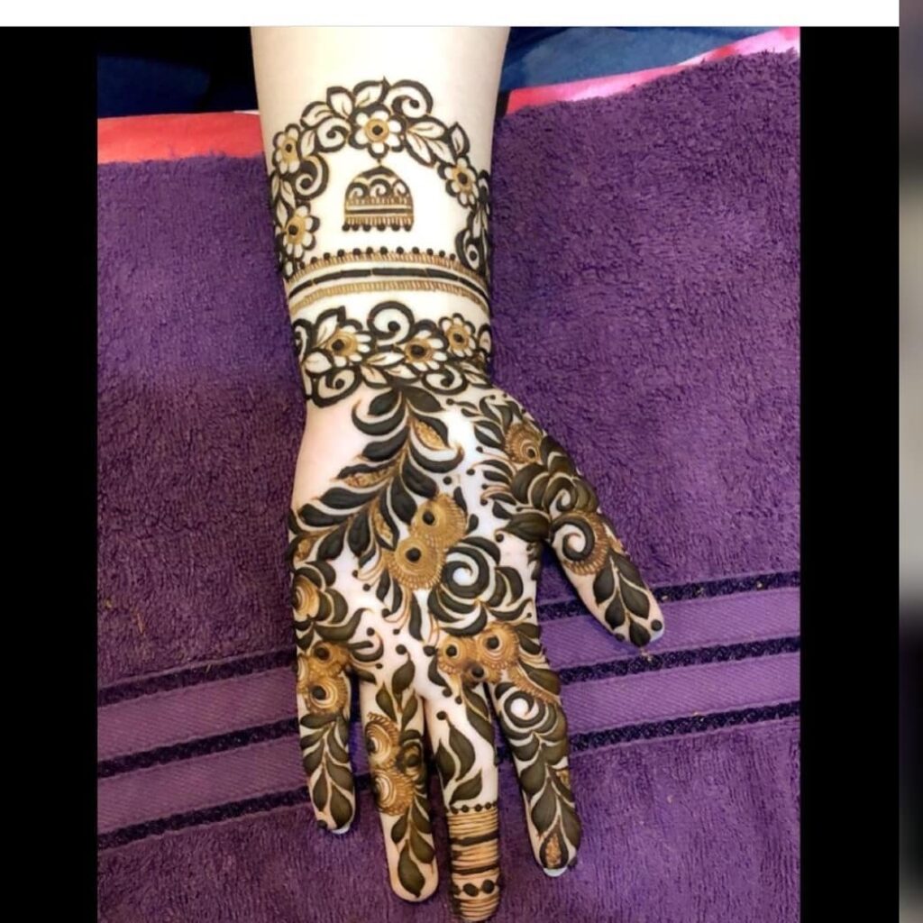 सुंदर और आसान मेहंदी डिजाइन front hand